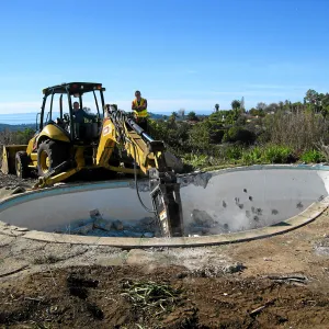 Gane House pool demolition