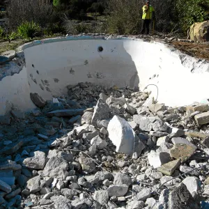 Gane House pool demolition