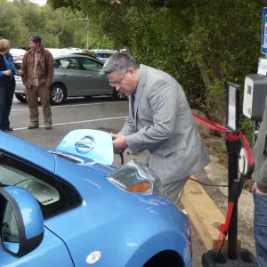 SBBG Electric Vehicle (EV) charging station event, Salud Carbajal