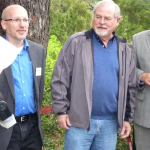SBBG Electric Vehicle (EV) charging station event, Salud Carbajal, John Weiman, Steve Windhager