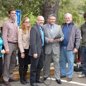 SBBG Electric Vehicle (EV) charging station event, Salud Carbajal, John Weiman, Steve Windhager