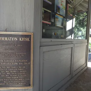 Dedication plaque on Information Kiosk