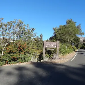 SBBG Entrance sign, wood sign, Santa Barbara Botanic Garden