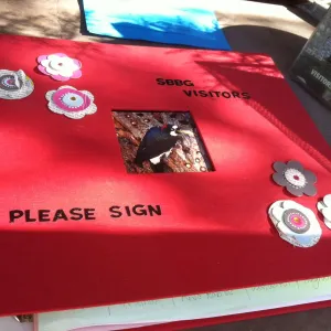 SBBG Visitors, Please Sign, Guest book