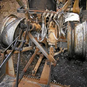 Jesusita Fire destroyed tractor