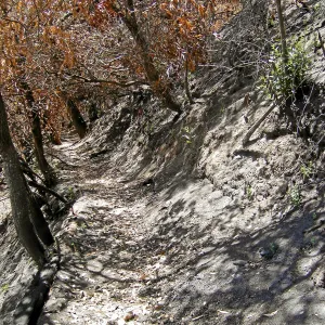 Erosion on the Pritchett Trail post Jesusita Fire