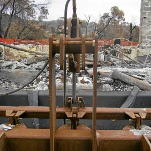 Fire damage to tractor