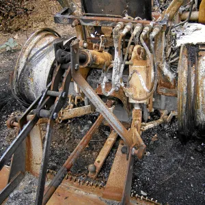 Fire damage to tractor
