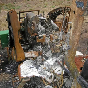 Fire damage to tractor