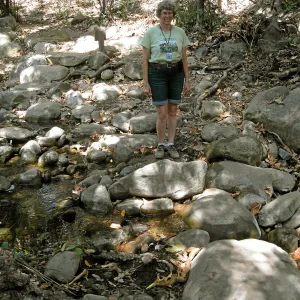 Ingrid Kaper at upper Creek crossing