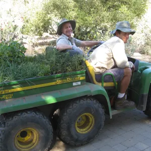 Dave Kershaw, Jason Nelson. Fall plant sale setup