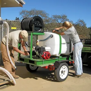 Dave Kershaw, Leita Lord with new compost tea brewer