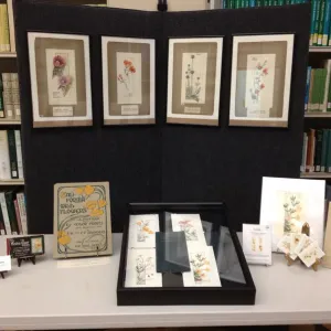 Art by Elizabeth Hallowell Saunders, Art From the Blaksley Library, botanical art exhibit, April 2013