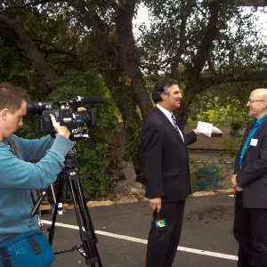 new EV Charging Station at SBBG, electric vehicle charging station, dedication, press interview