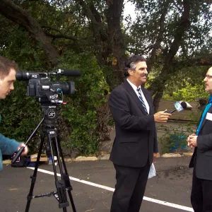 new EV Charging Station at SBBG, electric vehicle charging station, dedication, press interview