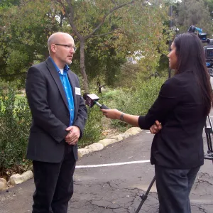 new EV Charging Station at SBBG, electric vehicle charging station, dedication, press interview