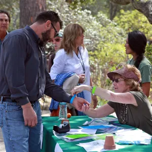 Santa Barbara Beer Garden Event, Katie Krier taking registration