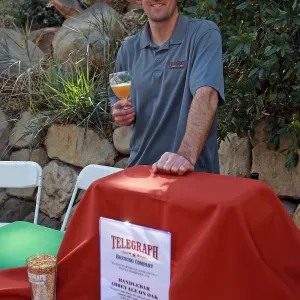 Santa Barbara Beer Garden Event, Scott Pouring Telegraph Beer