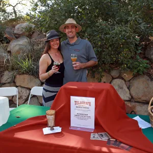 Santa Barbara Beer Garden Event, Scott and Molly pouring Telegraph Beer