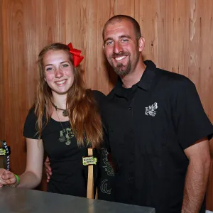 Santa Barbara Beer Garden Event, Figeroa Mountain Brewery, Chris pouring