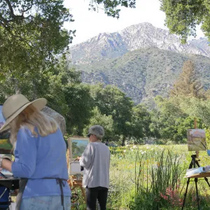 Artists Painting in the Garden