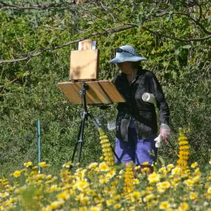 Artists Painting in the Garden
