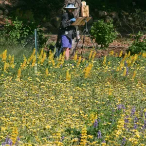 Artists Painting in the Garden