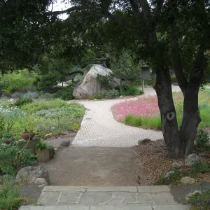 View from historic entry steps to the Blaksley Boulder