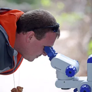 2015 Santa Barbara Beer Garden Event, Microscope Display
