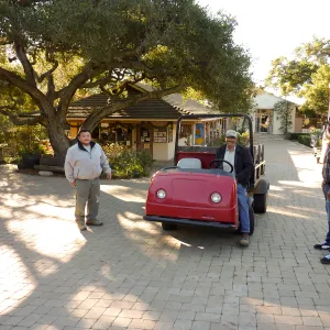 Jim Lechuga, Manuel Gonzales, in front of Gift Shop