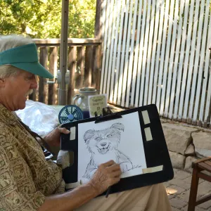 Trails n Tails 2015, caricature artist