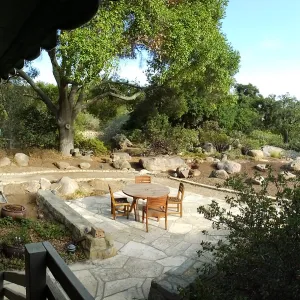 Home Demonstration Garden Renovation, view 17, panorama from south entrance of Cottage