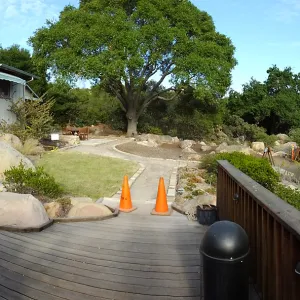 Home Demonstration Garden Renovation, view 26, panorama from deck