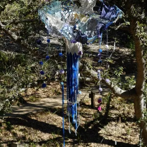Dormant Dreams Yarn Blast Installation, Arroyo Section Rain Funnel