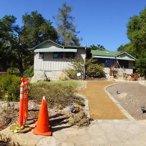 Home Demonstration Garden Renovation, view 21, panorama of south side of Cottage