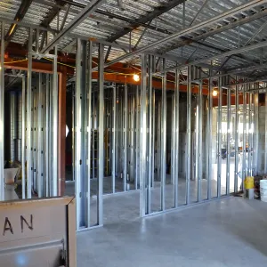 Pritzlaff Conservation Center Construction, looking northwest across first floor common area