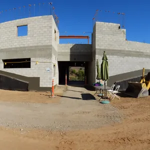 Pritzlaff Conservation Center Construction, panorama of west face