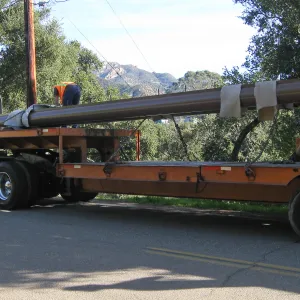 Bridge supports for Campbell Bridge being brought in on Tunnel Road