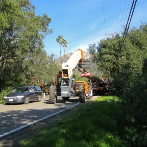 Bridge supports for Campbell Bridge being brought in on Tunnel Road