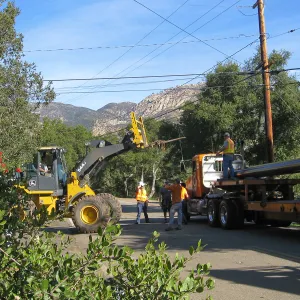 Bridge supports for Campbell Bridge being brought in on Tunnel Road