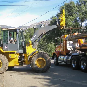 Bridge supports for Campbell Bridge being brought in on Tunnel Road