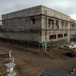 Pritzlaff Conservation Center Construction, Exterior looking southeast