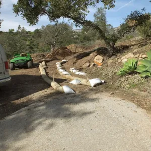 Sandbags at Hansen site to controll storm runoff