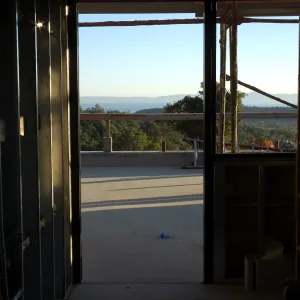 View of Channel Islands from inside Pritzlaff Conservation Center second floor conference room