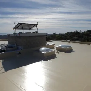 Pritzlaff Conservation Center Construction, looking southwest across roof