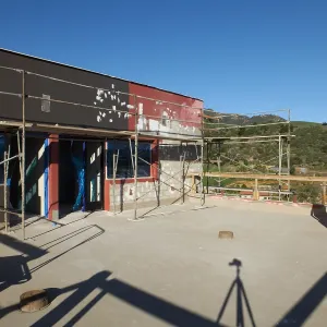 Pritzlaff Conservation Center Construction, looking northeast across deck