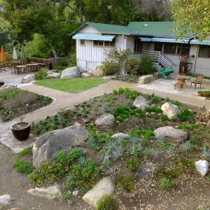 Home Demonstration Garden Renovation, view 35, overview of display from southeast