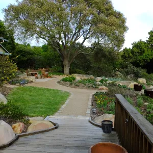 Home Demonstration Garden Renovation, view 27, looking east from deck