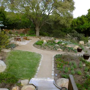 Home Demonstration Garden Renovation, view 29, looking east from deck