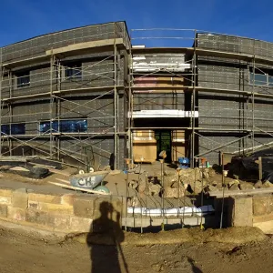 Pritzlaff Conservation Center Construction, panorama of west face